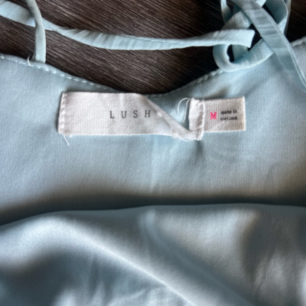 Lush Light Blue Pleated Dress - Picture 4 of 5